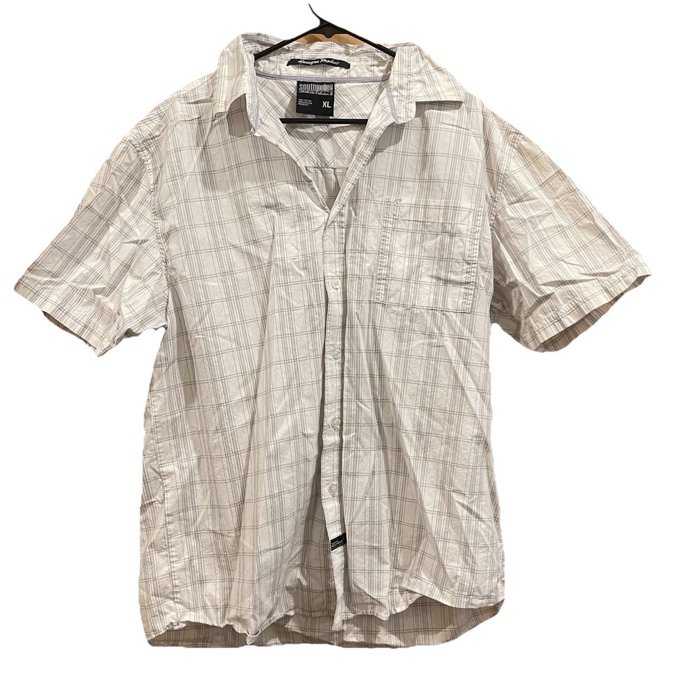Southpole Shirt Mens XLarge Button Up Plaid Relaxed Fit Cotton Hip Hop Y2K Baggy